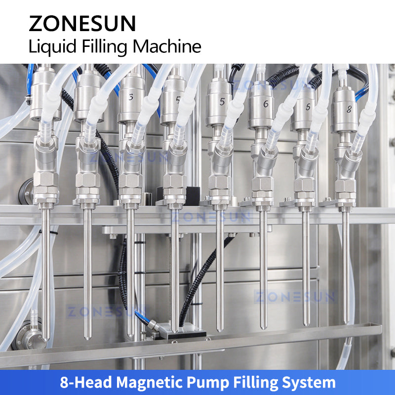 ZONESUN ZS-YTMP80D 8-Head Magnetic Pump Liquid Filling Machine