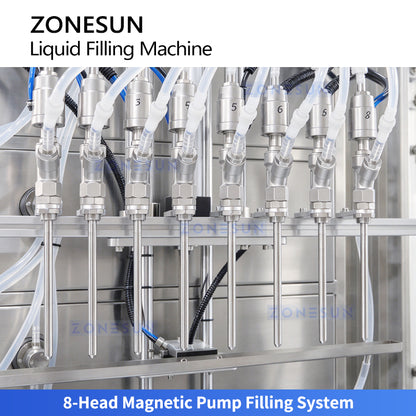 ZONESUN ZS-YTMP80D 8-Head Magnetic Pump Liquid Filling Machine