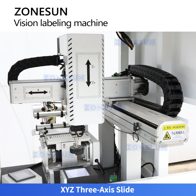 ZONESUN ZS-STB3 CCD Automatic Vision Positioning Cap Labeling Machine for Cosmetic Packaging