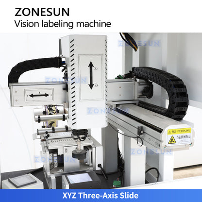 ZONESUN ZS-STB3 CCD Automatic Vision Positioning Cap Labeling Machine for Cosmetic Packaging
