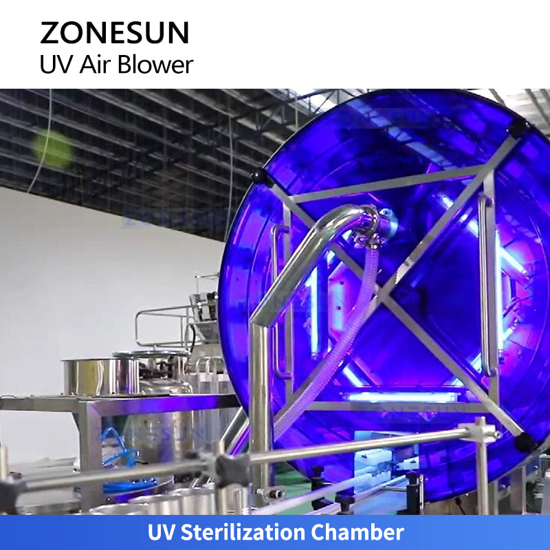 ZONESUN ZS-UVB1 Automatic Rotary Bottle Jar Air Rinsing and UV Sterilization Machine