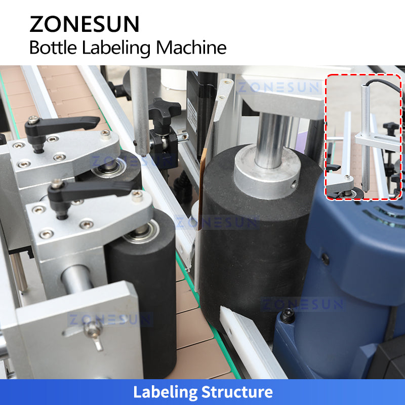 ZONESUN ZS-TB500 Double Side Round Bottle Positioning and Labeling Machine With Date Coder