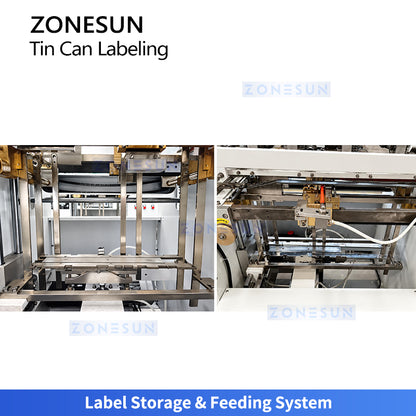 ZONESUN ZS-JTB80 High-Speed Automatic Tin Can Wrap-Around Labeling Machine
