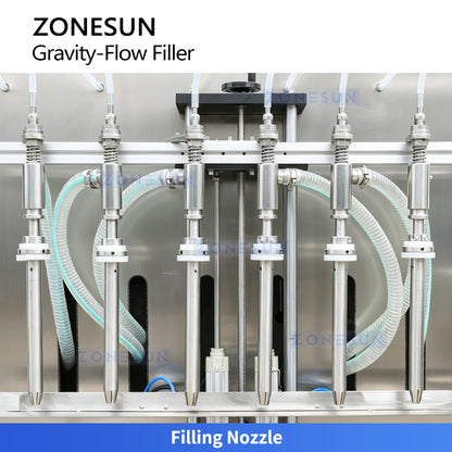 ZONESUN ZS-VTGZ100E Industrial Gravity Filling Machine 50-5000ml Automatic Bottle Liquid Filler
