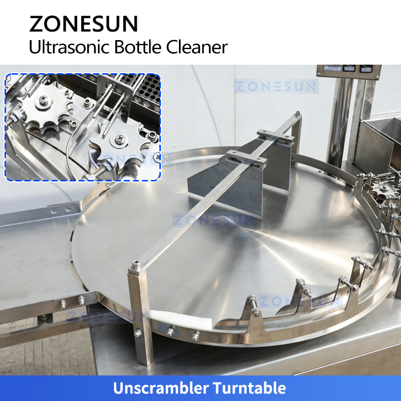 ZONESUN ZS-UWB8 Automatic Ultrasonic Vial Washing Machine for 3ml-10ml BottlesDual Lane Bottle Cleaner