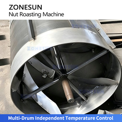 ZONESUN ZS-GHK4 Multi-Drum Rotary Roasting Machine for Peanuts, Almonds, Cashews, Seeds and Granules