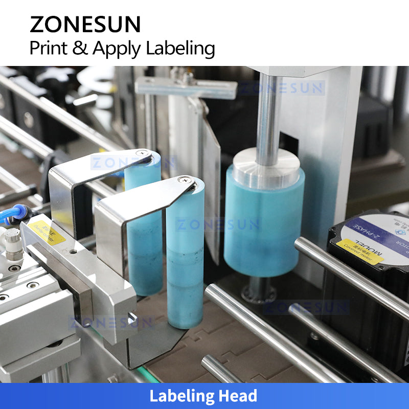 ZONESUN ZS-TB164PO Real-Time Print and Apply Labeling Machine for Round Bottles