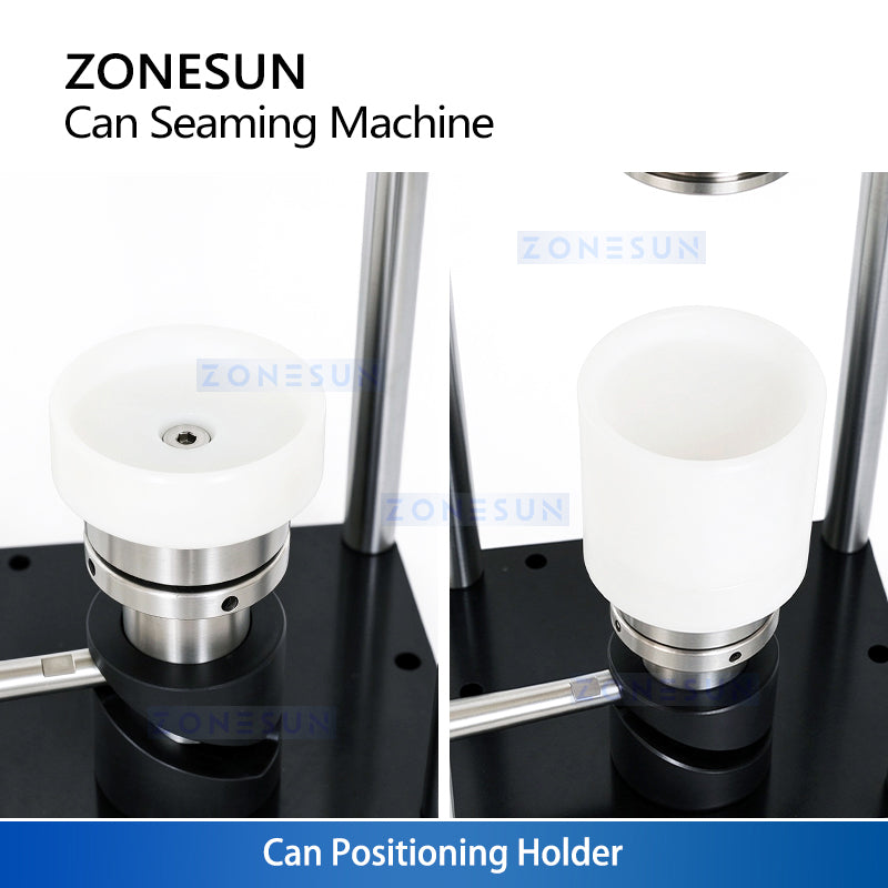 ZONESUN ZS-FJG100 Manual Can Seamer | PET φ55mm & Aluminum φ52mm | Interchangeable Holders | Home & Small Batch