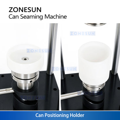 ZONESUN ZS-FJG100 Manual Can Seamer | PET φ55mm & Aluminum φ52mm | Interchangeable Holders | Home & Small Batch