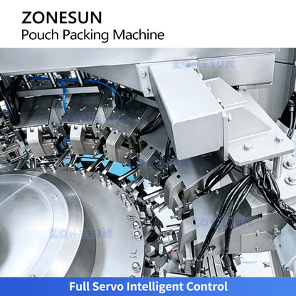 ZONESUN ZS-SPFC8 Automatic U-Shape Pouch Filling & Sealing Machine Dual Channel Bags Bagging Machine