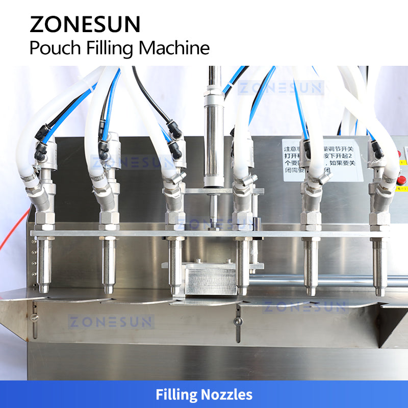 ZONESUN ZS-ASP6 Semi-Automatic Fruit Jelly Spout Pouches Liquid Filling Machine
