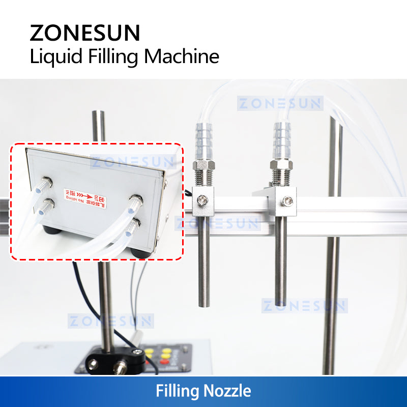 ZONESUN ZS-DPYT200 5-500ml 2 Nozzles Diaphragm Pump Liquid Filling Machine