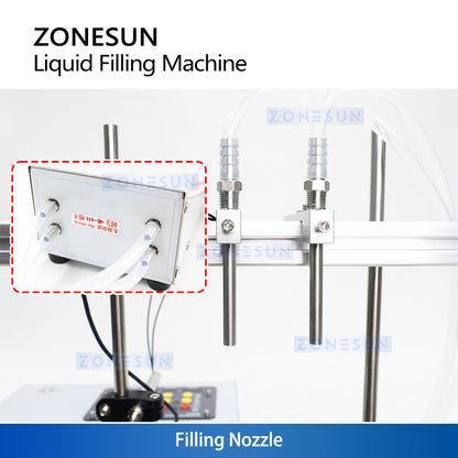 ZONESUN ZS-DPYT200 5-500ml 2 Nozzles Diaphragm Pump Liquid Filling Machine