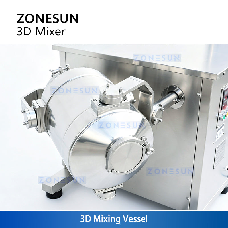 ZONESUN ZS-SBH10 3D Dry Powder Mixer Particle Blender