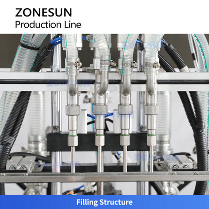 ZONESUN ZS-FAL180V2 Cosmetic Cream Packaging Production Line Filling Capping Labeling Machine Line for Cosmetic Bottle Automatic Skincare Production