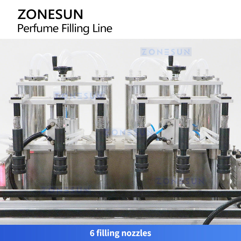 ZONESUN ZS-AFC9B Automatic Perfume Filling Capping Crimping Machine Cosmetic Fragrance Packaging Equipment