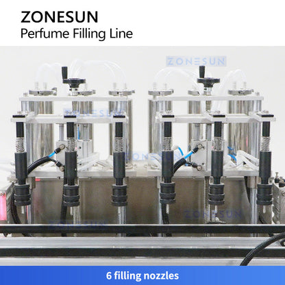 ZONESUN ZS-AFC9B Automatic Perfume Filling Capping Crimping Machine Cosmetic Fragrance Packaging Equipment