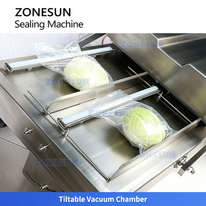 ZONESUN ZS-DZ500K Semi-Automatic Tilt Double Chamber Vacuum Packaging Machine  ZONESUNPRO