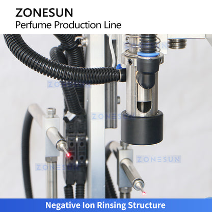 ZONESUN ZS-AFC42P Automatic Perfume Monoblock Filling Machine Vacuum 3–100ml Filling Negative Ion Rinsing Integrated Fragrance Equipment