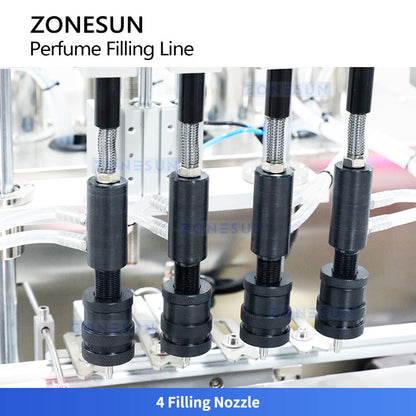 ZONESUN ZS-FAL180X11 Perfume Fragrance Bottle Filling Crimping Production Line