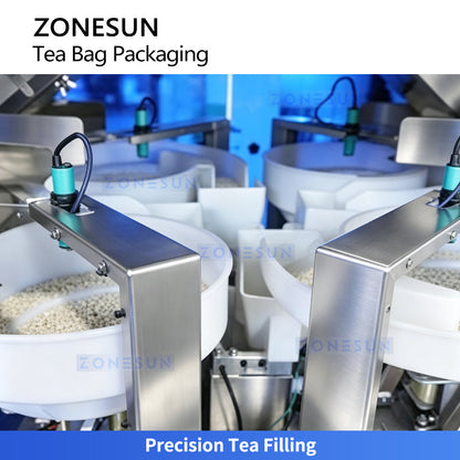ZONESUN ZS-FS80 Pyramid Tea Bag Filling Sealing and Outer Envelope Packing Machine