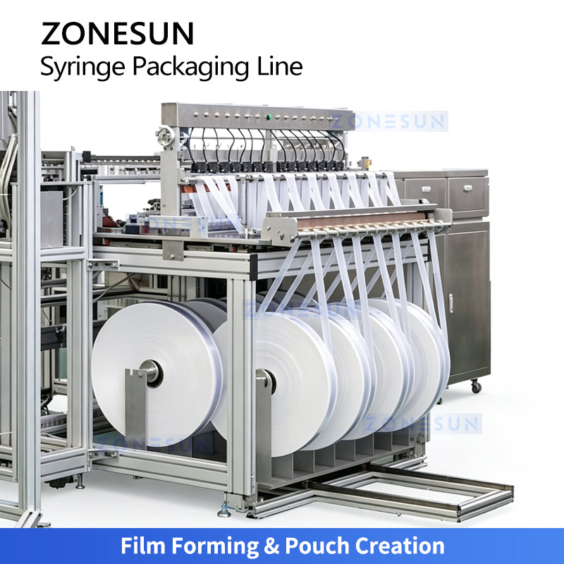 ZONESUN ZS-HYS60 Automatic Syringe Packing Machine with Feeding, Sealing and Cutting System