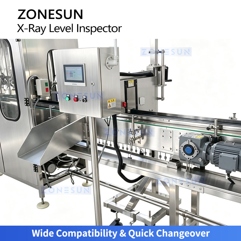ZONESUN ZS-FA3012 Inline X-ray Fill Level and Cap Inspection Machine for Beverage Lines