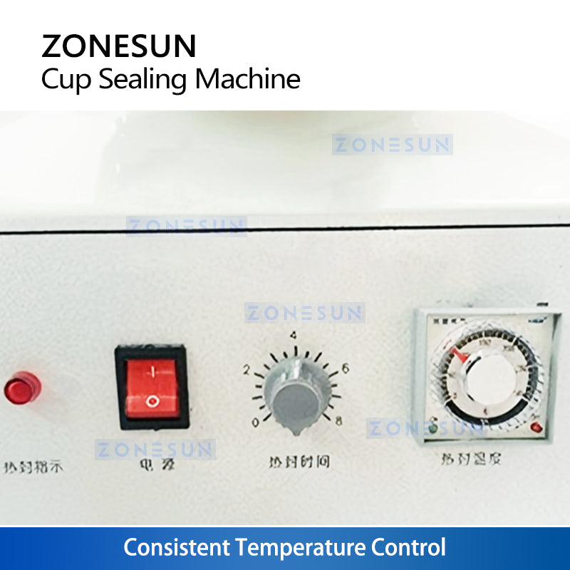 ZONESUN ZS-KCS5 Semi-Automatic Cup Sealing Machine for Plastic Cups Manual Heat Sealer for Milk Tea, Coffee & Yogurt Packaging