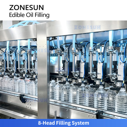 ZONESUN ZS-EVF02 8-Head Servo Tracking Cooking Oil Liquid Bottle Filling Machine