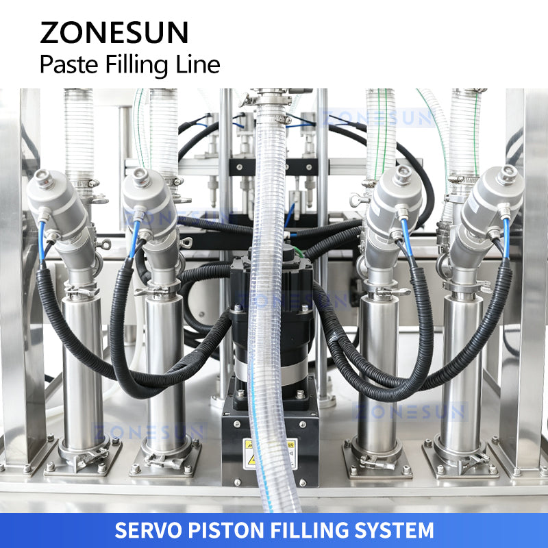 ZONESUN ZS-FAL180G10 Automatic Viscous Paste Filling Cap Pressing and Tightening Line