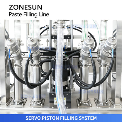 ZONESUN ZS-FAL180G10 Automatic Viscous Paste Filling Cap Pressing and Tightening Line