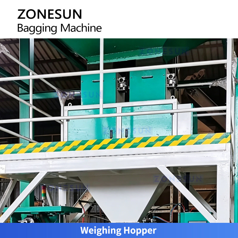 ZONESUN Z5-AG300 Fully Automatic Bagging System with Weighing Filling Bag Clamping and Sealing for Grain, Feed Fertilizer and Powder Production Lines