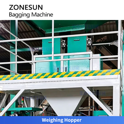 ZONESUN Z5-AG300 Fully Automatic Bagging System with Weighing Filling Bag Clamping and Sealing for Grain, Feed Fertilizer and Powder Production Lines