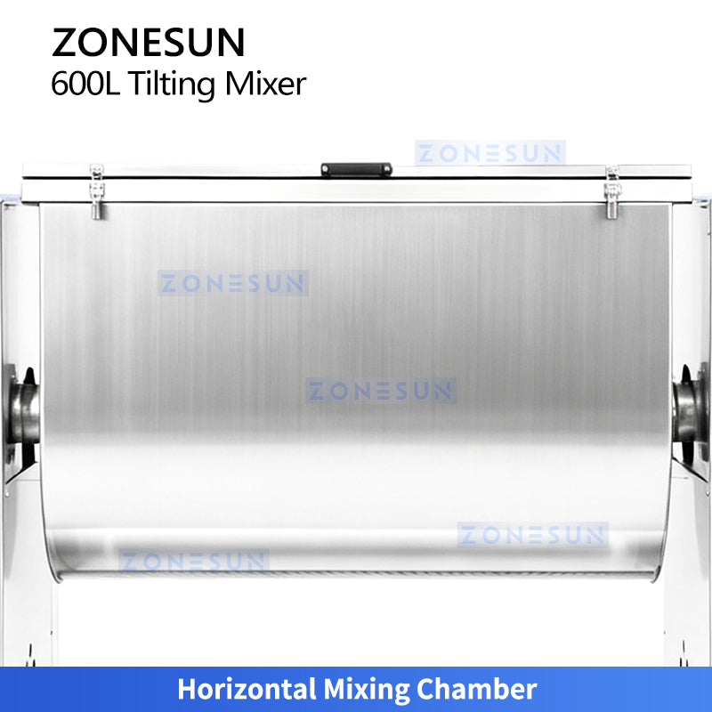 ZONESUN ZS-BM600L 600L Industrial Powder Ribbon Blender with Tilting Discharge System