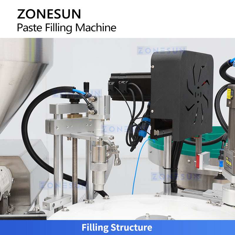 ZONESUN ZS-AFC19B Automatic Rotor Pump Cosmetic Paste Filling & Capping Machine  ZONESUNPRO