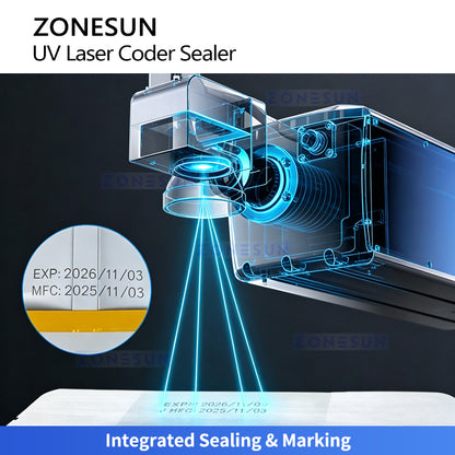 ZONESUN ZS-FR100LC UV Laser Continuous Bag Sealing Machine