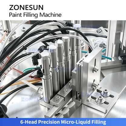ZONESUN ZS-YL11 Rotary 1.5-10ml Paint Liquid Filling and Sealing Machine for Paint & Coating Industry