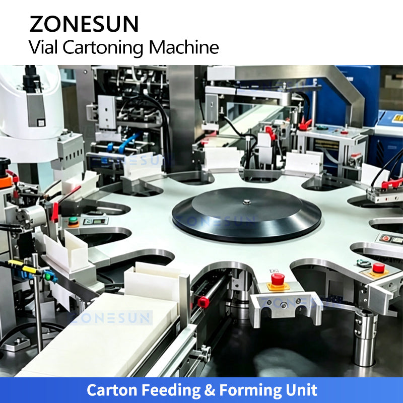 Pharmaceutical vial cartoner
