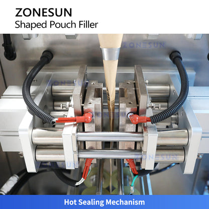 ZONESUN ZS-PL240YX Shaped Pouch Filling and Sealing Machine Piston Pump