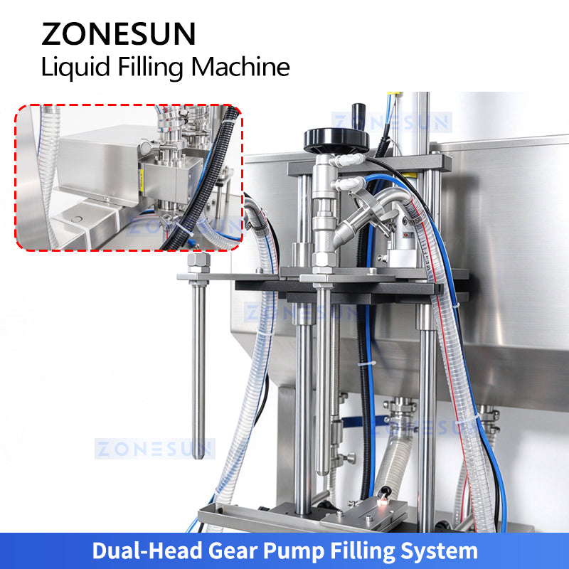 ZONESUN ZS-MG260XP Dual-Head High-Capacity Gear Pump Liquid Filling Machine