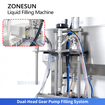 ZONESUN ZS-MG260XP Dual-Head High-Capacity Gear Pump Liquid Filling Machine