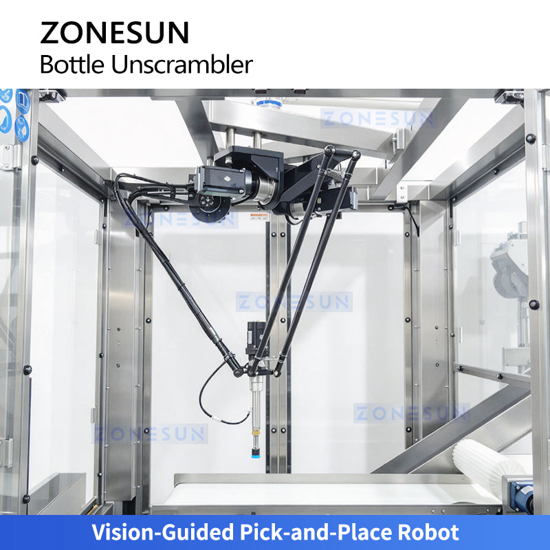 ZONESUN ZS-LP350 Robotic Bottle Unscrambler with Vision System