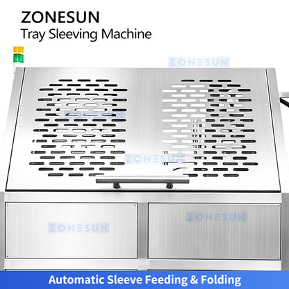 ZONESUN ZS-FK55 Automatic Cardboard Sleeve Packaging Machine for Meal Boxes Fast Food Containers