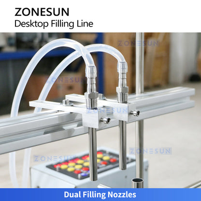 ZS-FAL180DT Desktop Liquid Beverage Filling Capping Small Procution Line  ZONESUNPRO