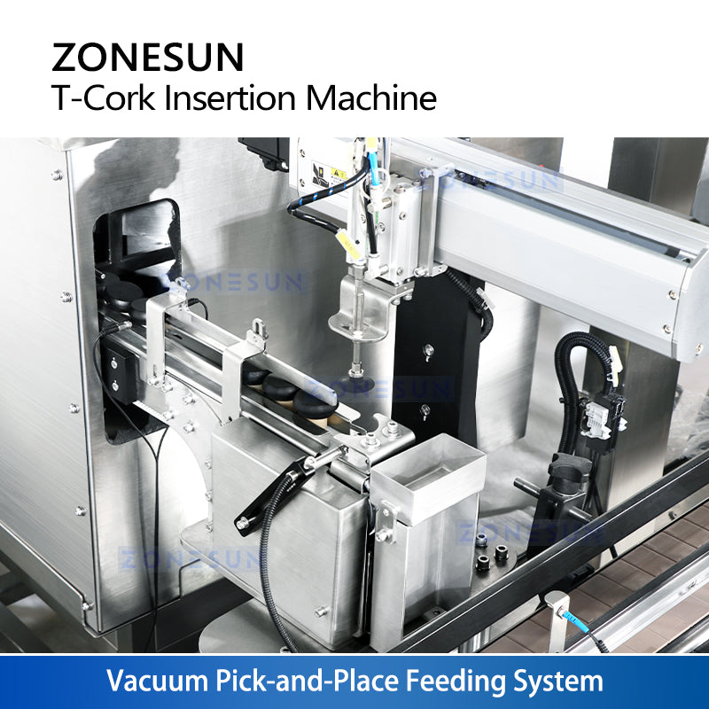 ZONESUN ZS-XG21U Automatic T Corking Machine for Whisky Gin Liquor Bottles High Speed Bar Top Cork Inserter