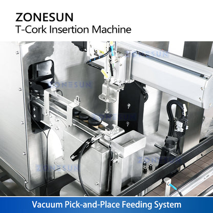 ZONESUN ZS-XG21U Automatic T Corking Machine for Whisky Gin Liquor Bottles High Speed Bar Top Cork Inserter