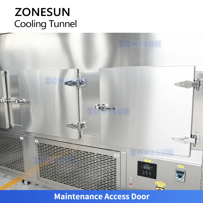 ZONESUN ZS-CT3 Reciprocating Conveyor Cooling Tunnel for Hot-Filled Creams and Food Products