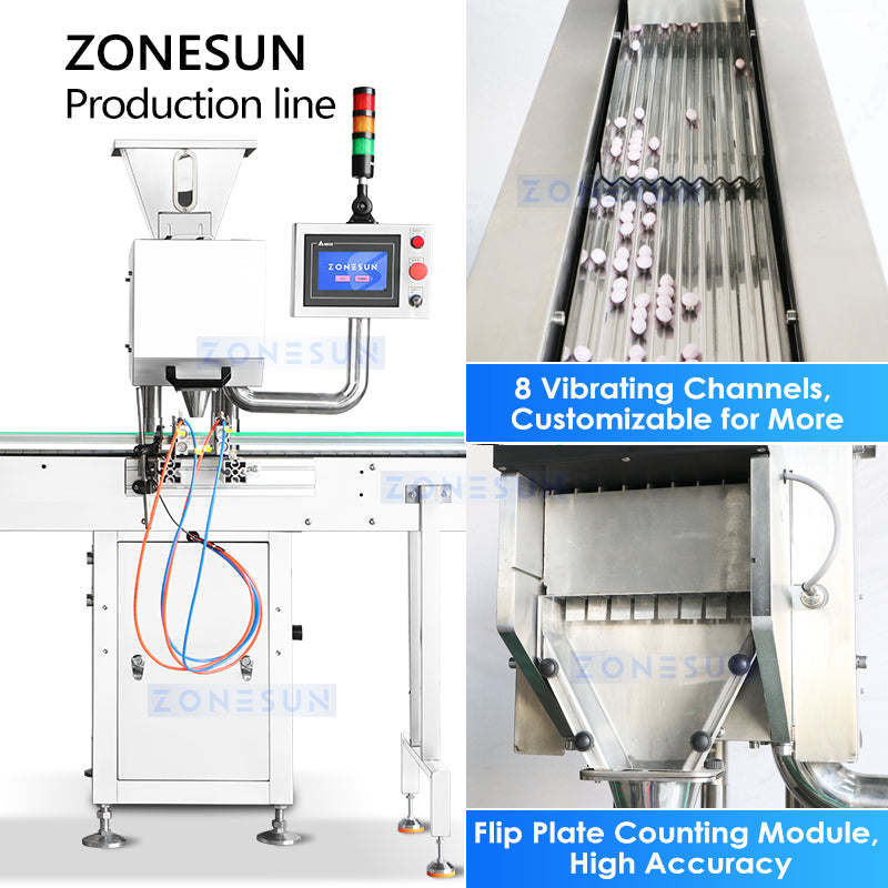 ZONESUN Automatic Gummy Candy Counting Bottling Production Line ZS-AFLC