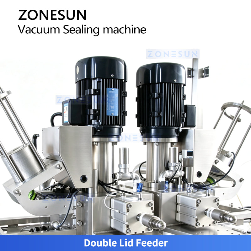 ZONESUN ZS-AFK120 Automatic Double-Head Vacuum Can Sealing Machine for Milk Powder and Coffee