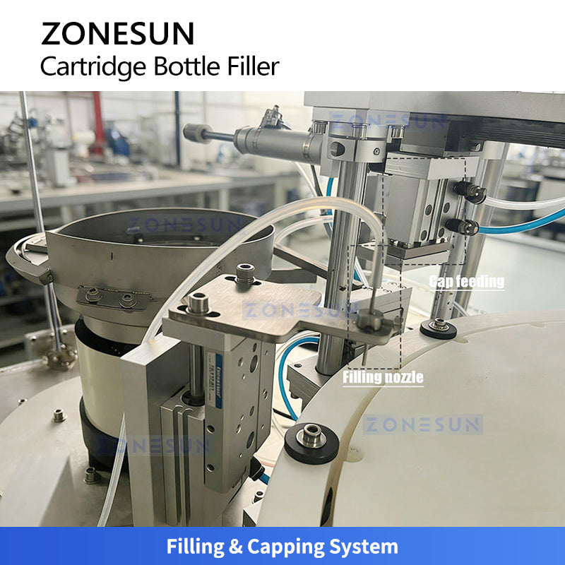 ZONESUN ZS-AFC60 Automatic Cartridge Filling Capping & Piston Caps Insertion Machine